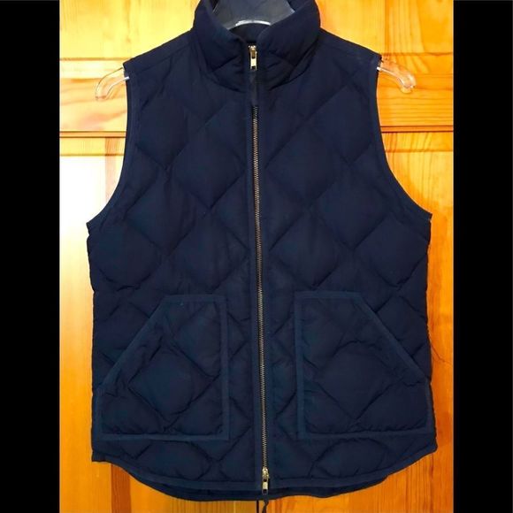 J. Crew Quilted Down Vest Navy Sz. XS